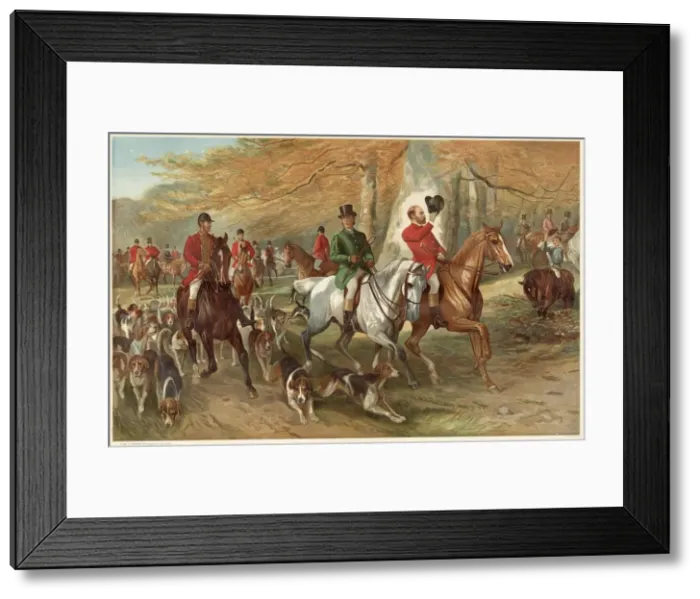 Framed Print : Edward, Prince of Wales, and Lord Cork, with the Royal Stag Hounds Date: 1885 Framed Print : Edward, Prince of Wales, and Lord Cork, with the Royal Stag Hounds Date: 1885