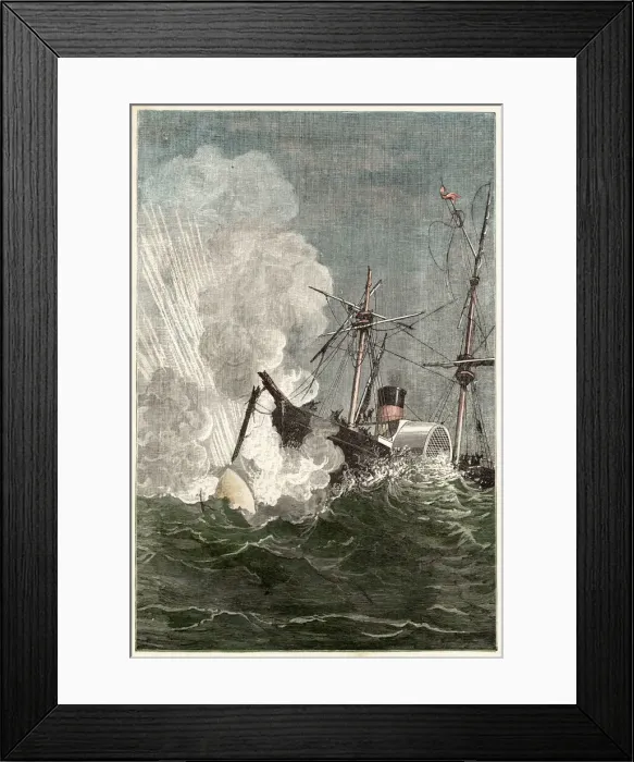 Framed Print : Autour de la Lune ( Round the Moon ). The moon-projectile returns to Framed Print : Autour de la Lune ( Round the Moon ). The moon-projectile returns to