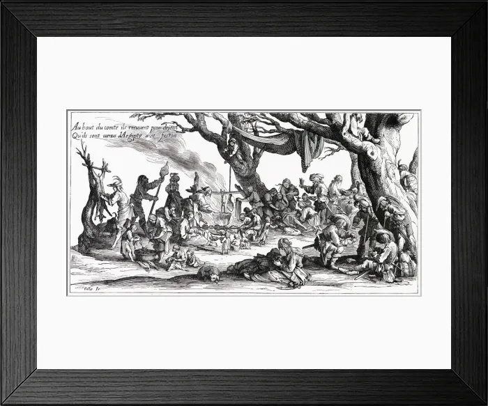 Framed Print : Gipsies encampment, France: cooking & preparing food, gambling and giving birth Framed Print : Gipsies encampment, France: cooking & preparing food, gambling and giving birth