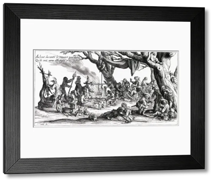 Framed Print : Gipsies encampment, France: cooking & preparing food, gambling and giving birth Framed Print : Gipsies encampment, France: cooking & preparing food, gambling and giving birth