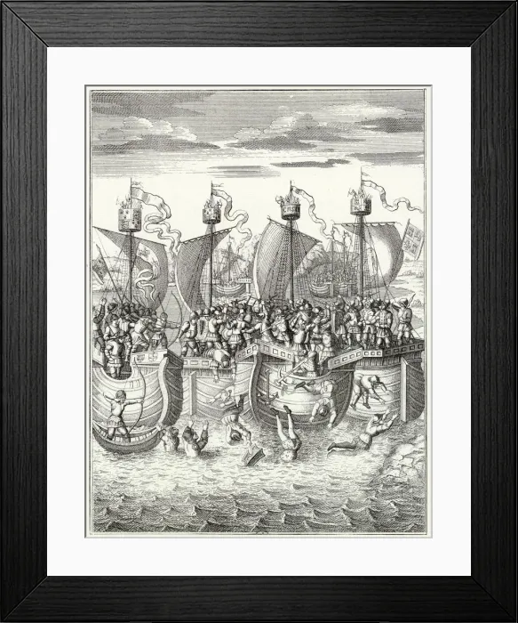 Framed Print : British naval victory at SLUYS. Date: 1372 Framed Print : British naval victory at SLUYS. Date: 1372
