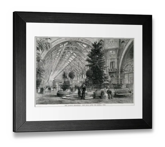 Framed Print : The Glasgow Exhibition, view from under the central dome. Date: 1888 Framed Print : The Glasgow Exhibition, view from under the central dome. Date: 1888