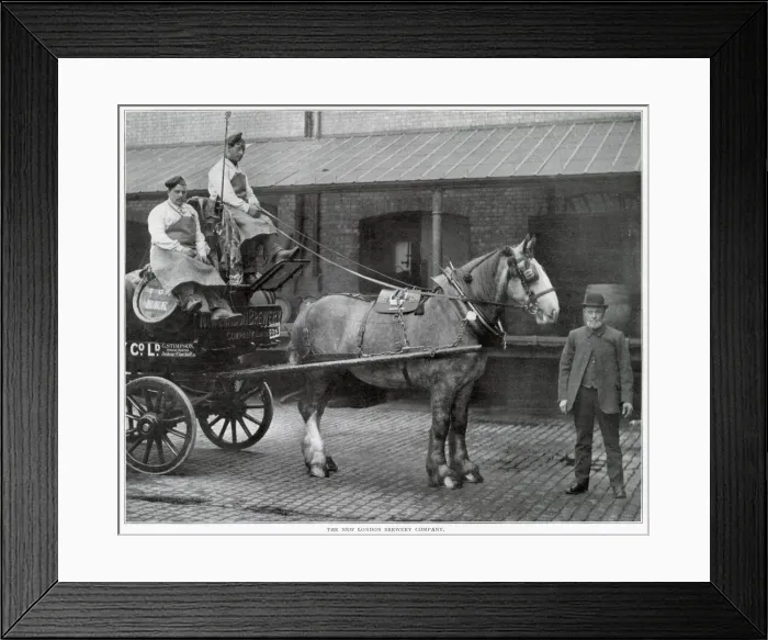 Framed Print : The new G. Stimpson Brewery in London, in the courtyard with the carthorse Framed Print : The new G. Stimpson Brewery in London, in the courtyard with the carthorse