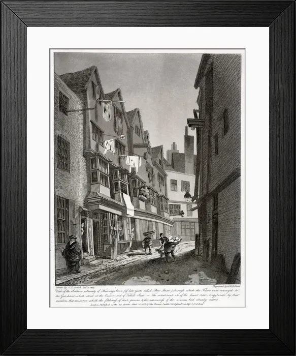 Framed Print : Bow St, formerly known as Thieving Lane, a place of the lowest order and filth Framed Print : Bow St, formerly known as Thieving Lane, a place of the lowest order and filth