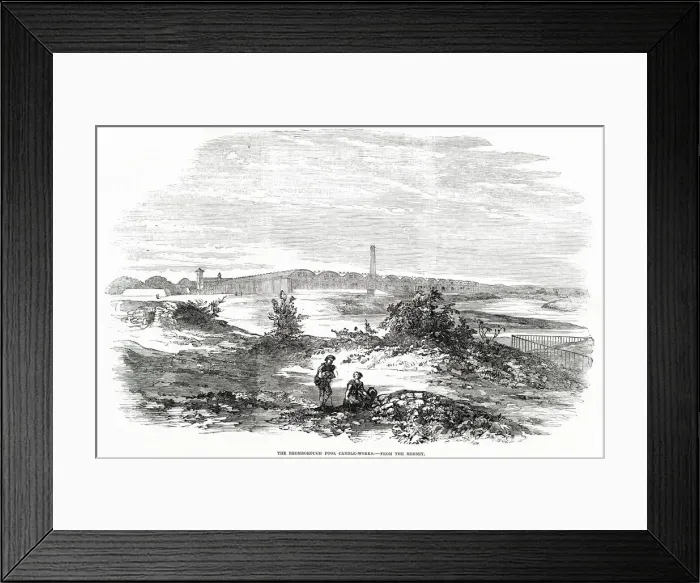 Framed Print : Exterior of Prices Patent Candle Company, Bromborough Pool Works. Date: 1854 Framed Print : Exterior of Prices Patent Candle Company, Bromborough Pool Works. Date: 1854