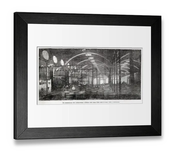 Framed Print : Interior view of under three spans of roof of Prices Candle Company Framed Print : Interior view of under three spans of roof of Prices Candle Company