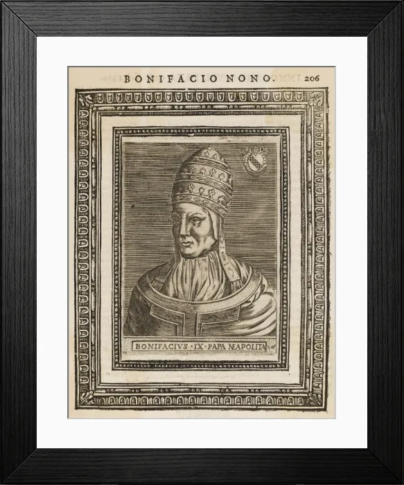 Framed Print : POPE BONIFACIUS IX (Pietro Tomacelli) Date: reigned 1389 - 1404 Framed Print : POPE BONIFACIUS IX (Pietro Tomacelli) Date: reigned 1389 - 1404