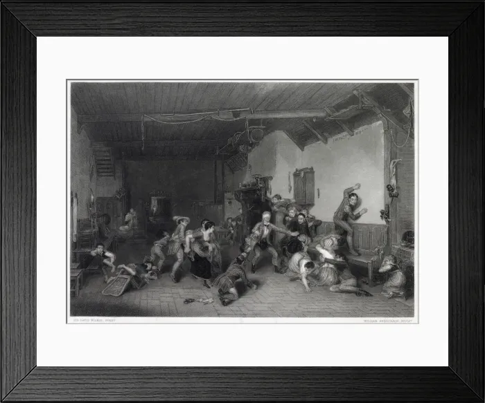 Framed Print : Blind Mans Buff at a childrens party Date: early 19th century Framed Print : Blind Mans Buff at a childrens party Date: early 19th century