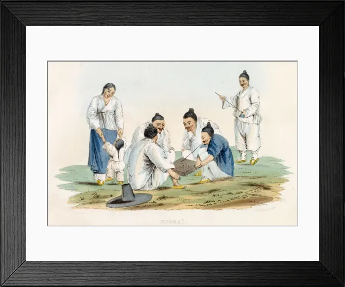 Framed Print : Japanese fishermans family Date: 1855 Framed Print : Japanese fishermans family Date: 1855