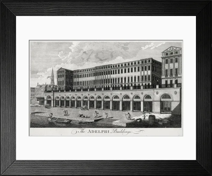 Framed Print : The Adelphi, built 1772 by the Adams brothers on the banks of the Thames adjoining Framed Print : The Adelphi, built 1772 by the Adams brothers on the banks of the Thames adjoining
