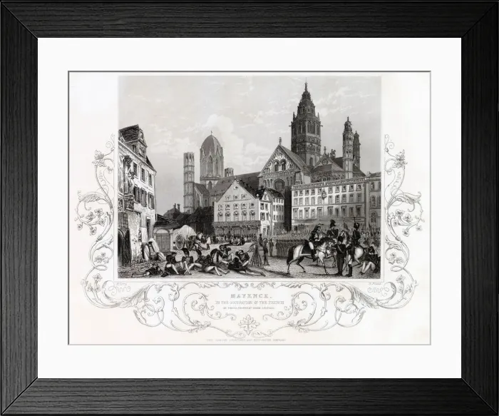 Framed Print : Mainz : after their defeat at Leipzig, the French troops occupy Mainz in the course of Framed Print : Mainz : after their defeat at Leipzig, the French troops occupy Mainz in the course of