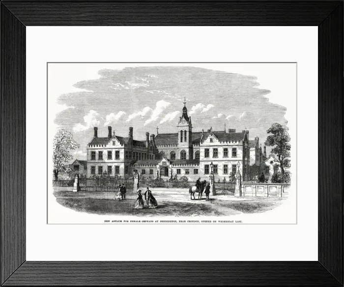 Framed Print : Exterior of the new asylum for girls under the age of twelve, at Beddington near Croydon Framed Print : Exterior of the new asylum for girls under the age of twelve, at Beddington near Croydon