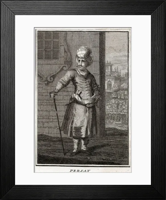 Framed Print : A Persian gentleman Date: 1737 Framed Print : A Persian gentleman Date: 1737
