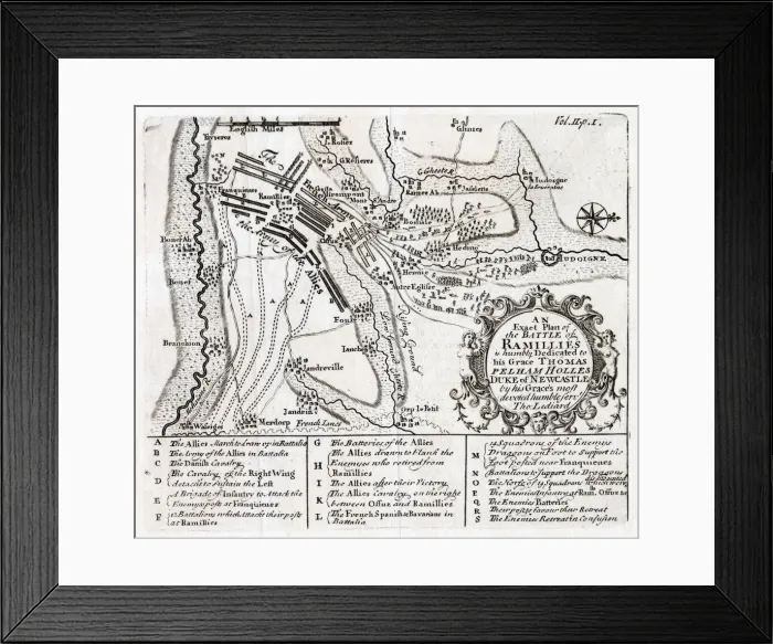 Framed Print : BATTLE OF RAMILLIES Marlborough and Prince Eugene inflict an overwhelming defeat Framed Print : BATTLE OF RAMILLIES Marlborough and Prince Eugene inflict an overwhelming defeat