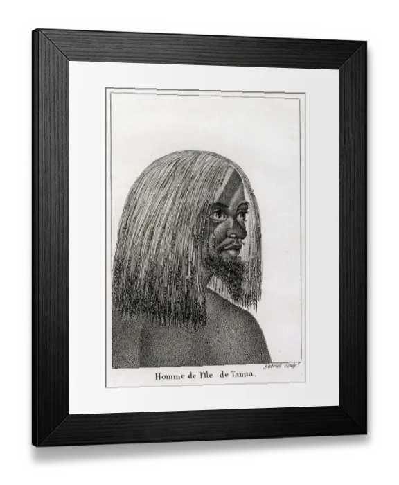Framed Print : Man of the island of Tana, Vanuatu Date: circa 1800 Framed Print : Man of the island of Tana, Vanuatu Date: circa 1800
