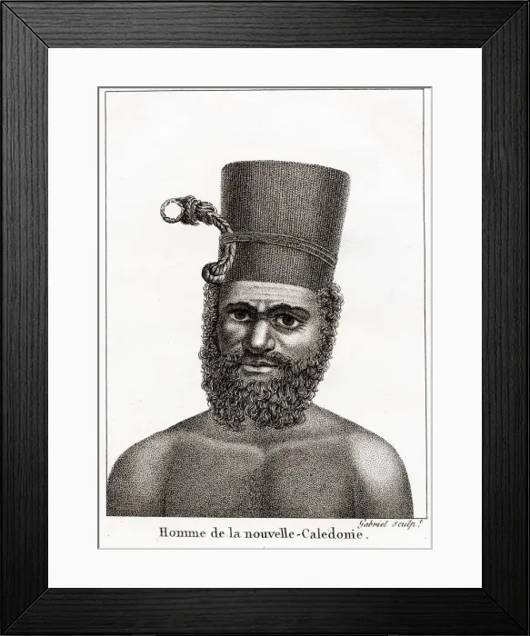 Framed Print : Man of New Caledonia Date: circa 1800 Framed Print : Man of New Caledonia Date: circa 1800