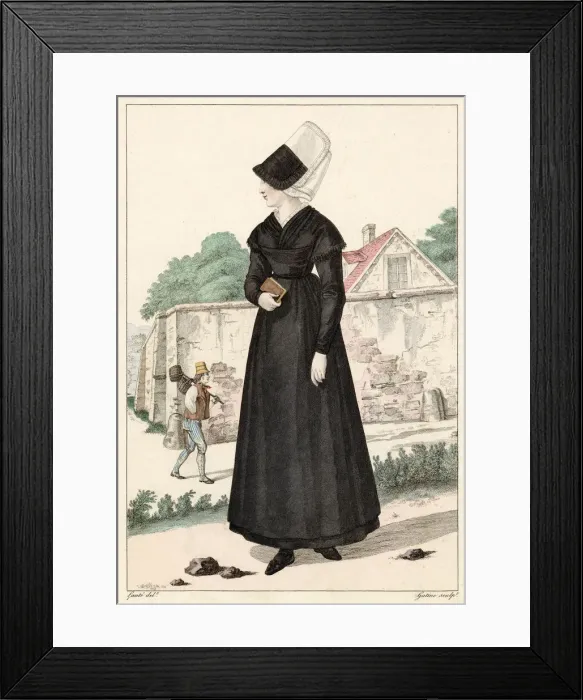Framed Print : A young woman of Coutances, in Normandie, wearing her traditional costume Date Framed Print : A young woman of Coutances, in Normandie, wearing her traditional costume Date