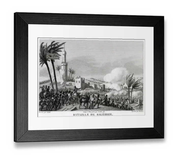 Framed Print : Battle of SALEHIEH the French under Napoleon defeat the Egyptians in a battle which Framed Print : Battle of SALEHIEH the French under Napoleon defeat the Egyptians in a battle which