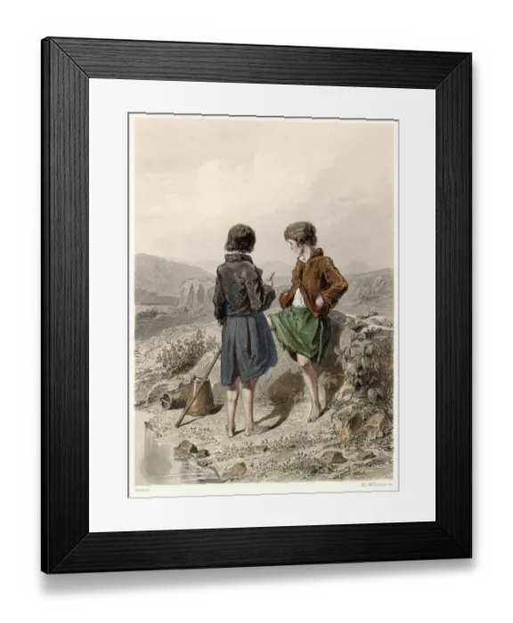Framed Print : Two boys from the Hebrides Date: circa 1845 Framed Print : Two boys from the Hebrides Date: circa 1845