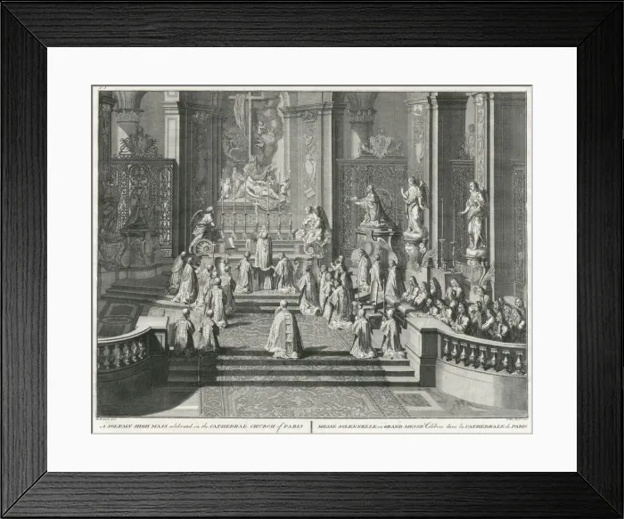 Framed Print : Grand Messe Solennelle, celebrated at Notre-Dame de Paris Date: 1731 Framed Print : Grand Messe Solennelle, celebrated at Notre-Dame de Paris Date: 1731