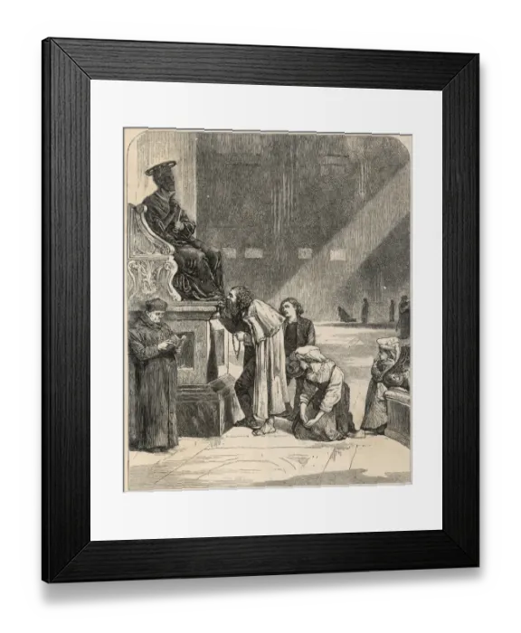 Framed Print : Visitors to St Peter s, Rome, kiss the toe of the statue of Saint Peter Framed Print : Visitors to St Peter s, Rome, kiss the toe of the statue of Saint Peter
