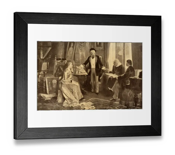 Framed Print : Richard Wagner (1813 - 1883), German composer at home with his wife, Cosima Framed Print : Richard Wagner (1813 - 1883), German composer at home with his wife, Cosima