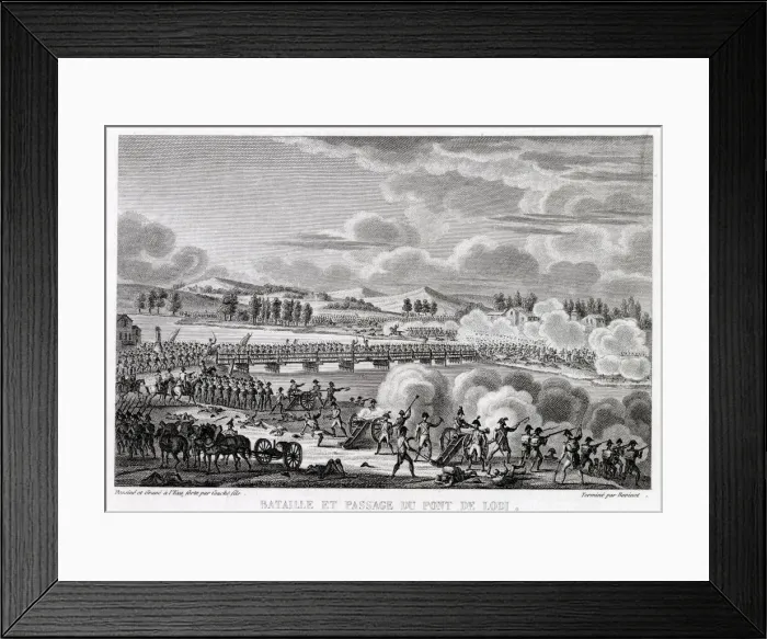 Framed Print : At the battle of LODI, the French under Napoleon defeat the Austrians under Beaulieu Framed Print : At the battle of LODI, the French under Napoleon defeat the Austrians under Beaulieu