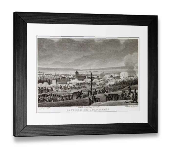 Framed Print : At the battle of VAUXCHAMPS the French under Napoleon defeat the Allies under Blucher Framed Print : At the battle of VAUXCHAMPS the French under Napoleon defeat the Allies under Blucher