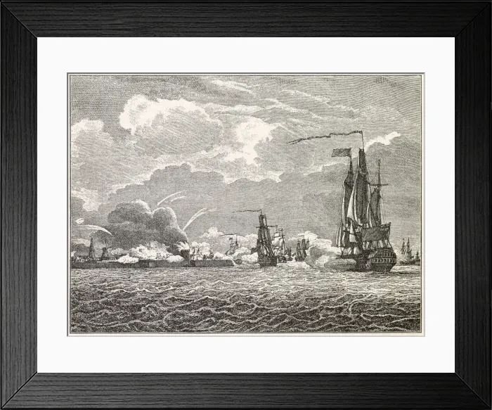 Framed Print : British forces bombard the French garrison at Flushing, on the island of Walcheren Framed Print : British forces bombard the French garrison at Flushing, on the island of Walcheren