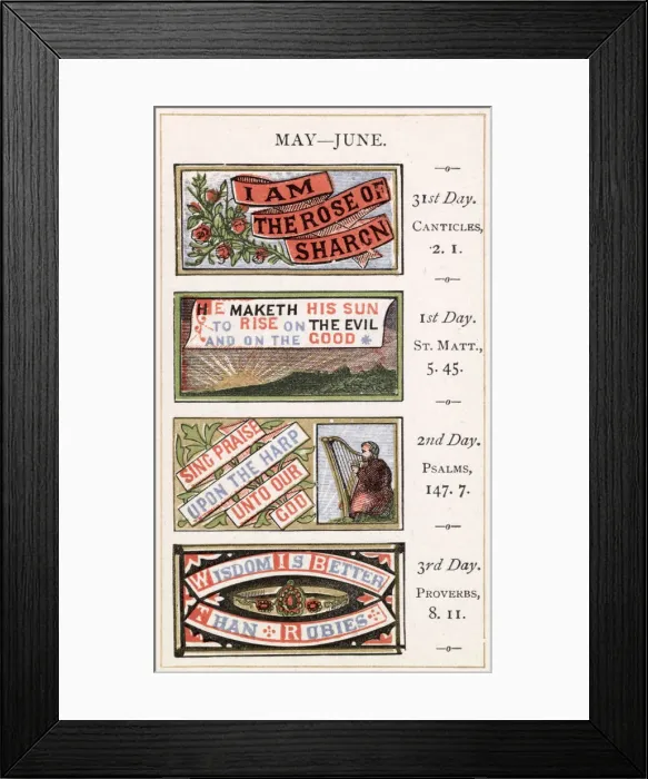 Framed Print : I AM THE ROSE OF SHARON and other texts Date: 1875 Framed Print : I AM THE ROSE OF SHARON and other texts Date: 1875