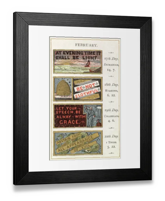 Framed Print : AT EVENING TIME IT SHALL BE LIGHT and other texts Framed Print : AT EVENING TIME IT SHALL BE LIGHT and other texts