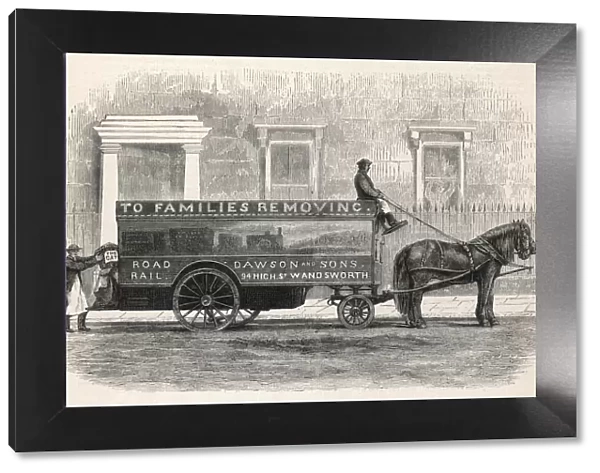 A horse-drawn removal van Date: 1874