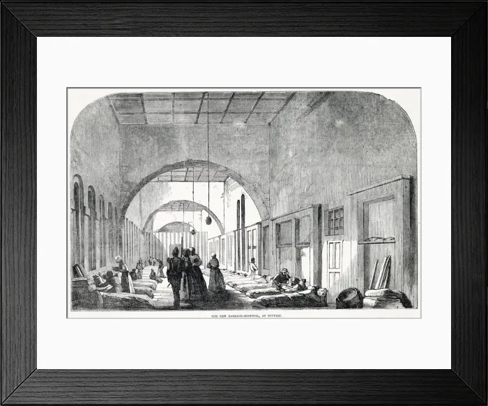 Framed Print : A ward in the new barrack hospital in Scutari Date: 1854 Framed Print : A ward in the new barrack hospital in Scutari Date: 1854
