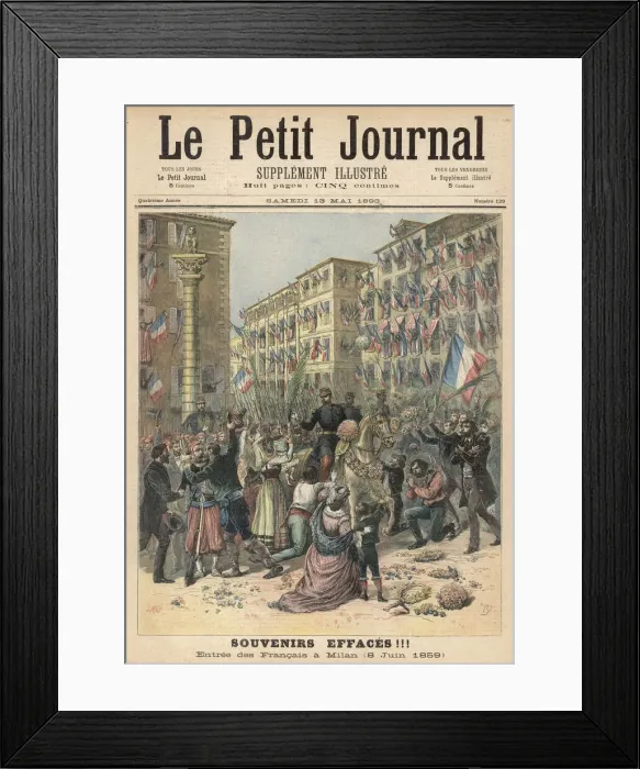 Framed Print : The French enter Milan and are given a warm reception. Date: 8 June 1859 Framed Print : The French enter Milan and are given a warm reception. Date: 8 June 1859