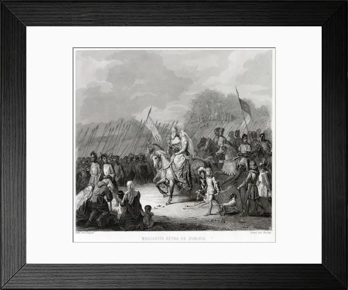Framed Print : Marguerite de France, Queen of Hungary, leads the Hungarians on a Crusade Framed Print : Marguerite de France, Queen of Hungary, leads the Hungarians on a Crusade