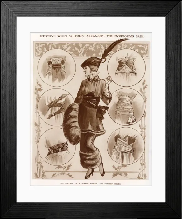 Framed Print : Page showing how to skilfully tie a sash in different ways. Date: 1913 Framed Print : Page showing how to skilfully tie a sash in different ways. Date: 1913