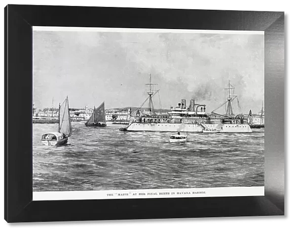 The Us cruiser Maine in Havana harbour, where she will shortly be blown up