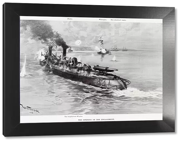 The United States torpedo-boat Winslow in action off Cardenas Date: 1898