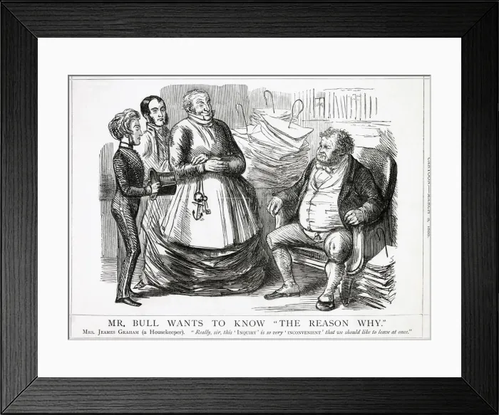 Framed Print : John Bull wants an inquiry into official mismanagement of the Crimea campaign Date Framed Print : John Bull wants an inquiry into official mismanagement of the Crimea campaign Date