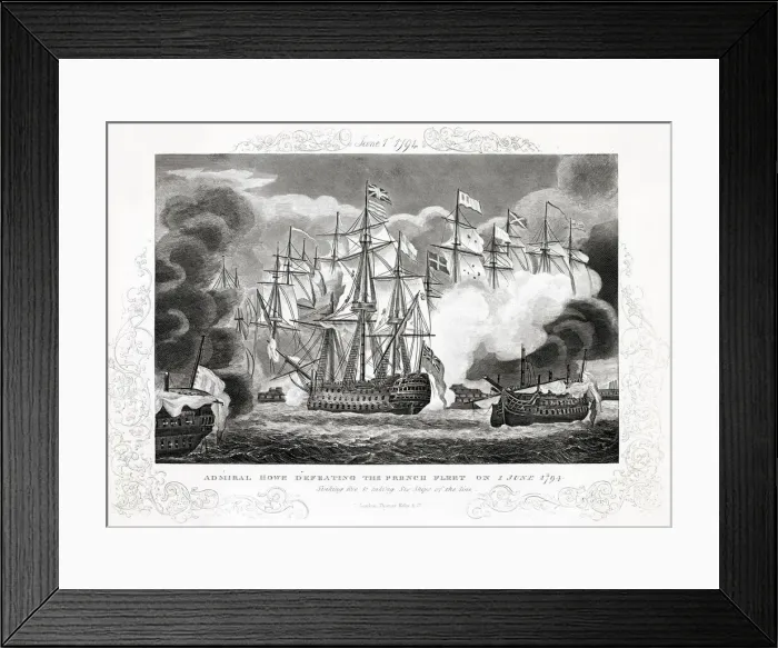 Framed Print : GLORIOUS FIRST OF JUNE The French fleet is defeated by Howe off Ushant Framed Print : GLORIOUS FIRST OF JUNE The French fleet is defeated by Howe off Ushant