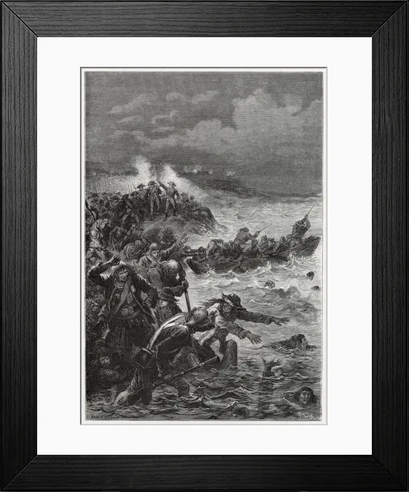 Framed Print : French victory at QUIBERON - the English driven off Date: 21 July 1795 Framed Print : French victory at QUIBERON - the English driven off Date: 21 July 1795