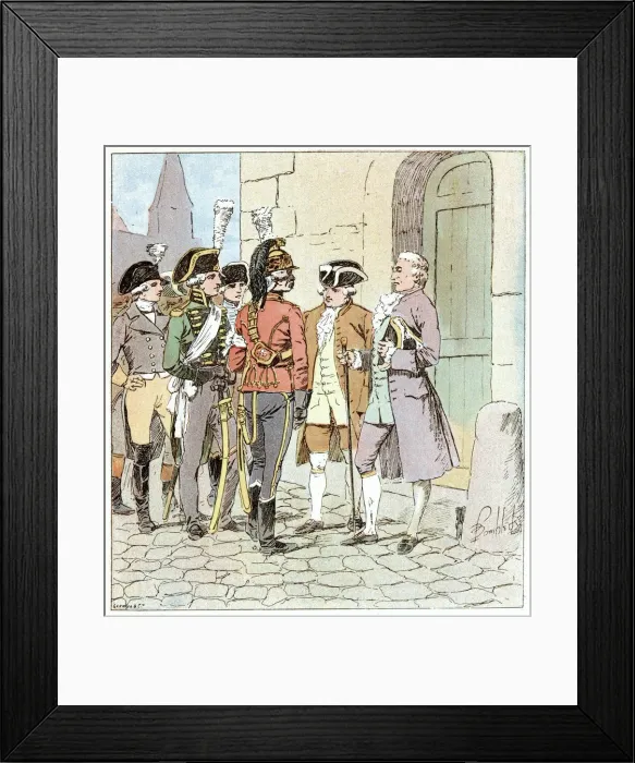 Framed Print : French aristocrats volunteer to join the army of the Republic Date: circa 1792 Framed Print : French aristocrats volunteer to join the army of the Republic Date: circa 1792