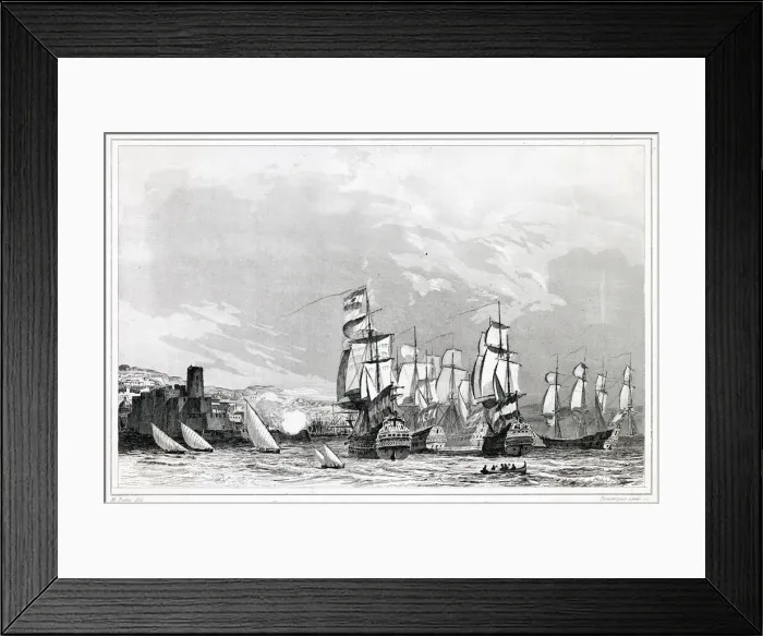 Framed Print : FRENCH IN NAPLES The French fleet, commanded by Amiral d Estrees Framed Print : FRENCH IN NAPLES The French fleet, commanded by Amiral d Estrees