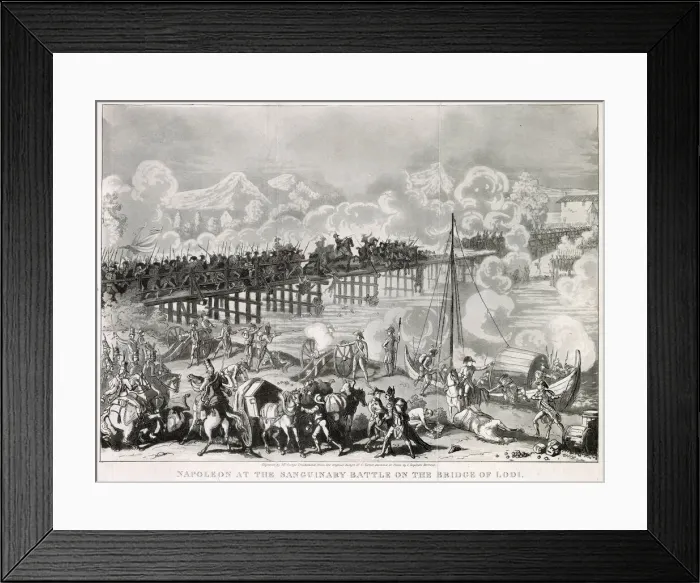 Framed Print : ITALIAN CAMPAIGN Napoleon at the Sanguinary Battle on the Bridge of Lodi Framed Print : ITALIAN CAMPAIGN Napoleon at the Sanguinary Battle on the Bridge of Lodi