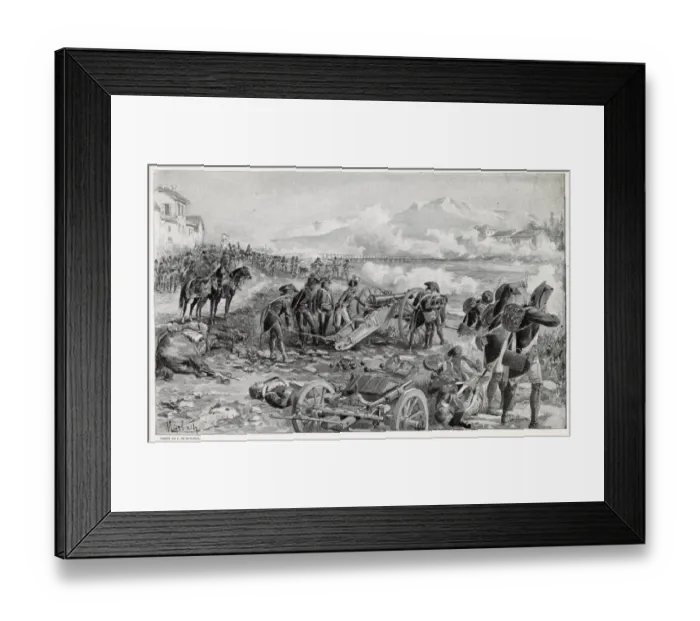 Framed Print : ITALIAN CAMPAIGN At the battle of LODI, Napoleon personally aims a cannon Date Framed Print : ITALIAN CAMPAIGN At the battle of LODI, Napoleon personally aims a cannon Date