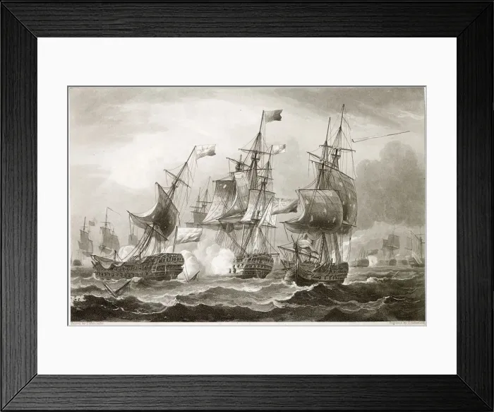Framed Print : BATTLE OF CAMPERDOWN Duncan intercepts a Dutch fleet sailing to help the French Framed Print : BATTLE OF CAMPERDOWN Duncan intercepts a Dutch fleet sailing to help the French