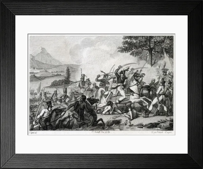 Framed Print : CROSSING THE RHINE Oudinot and his men swim the river with their horses Framed Print : CROSSING THE RHINE Oudinot and his men swim the river with their horses