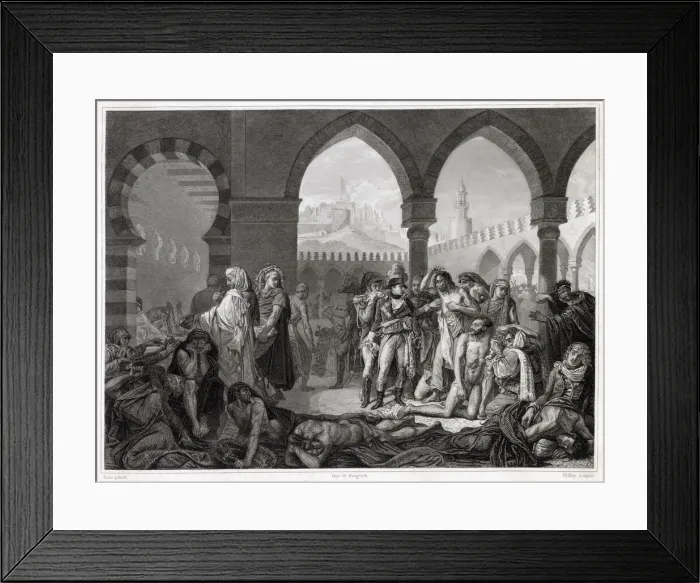 Framed Print : Napoleon, having taken Jaffa, visits the leper hospital Framed Print : Napoleon, having taken Jaffa, visits the leper hospital