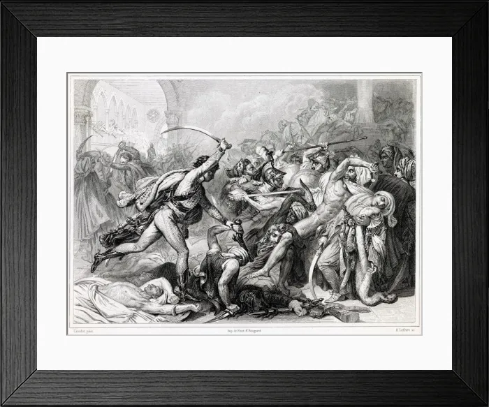 Framed Print : The populace of Cairo rise up in revolt against the French invaders Framed Print : The populace of Cairo rise up in revolt against the French invaders