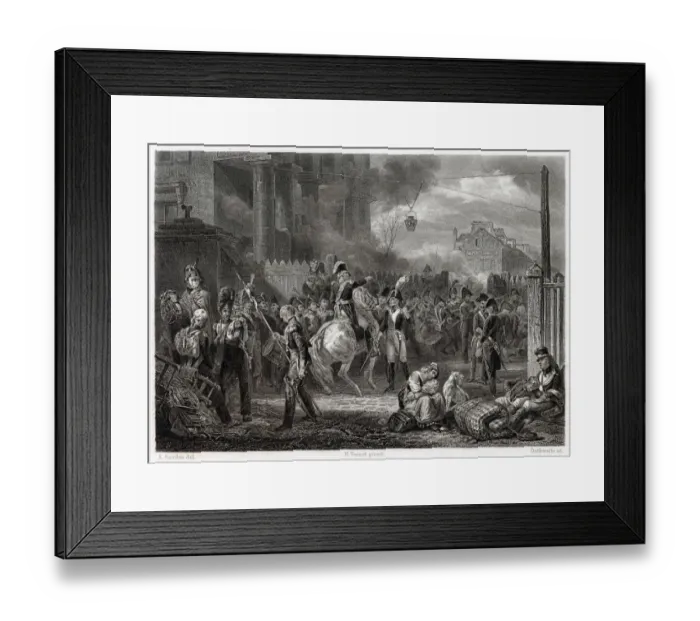 Framed Print : DEFENCE OF PARIS Marechal Moncey organises resistance at the Barriere de Clichy Framed Print : DEFENCE OF PARIS Marechal Moncey organises resistance at the Barriere de Clichy